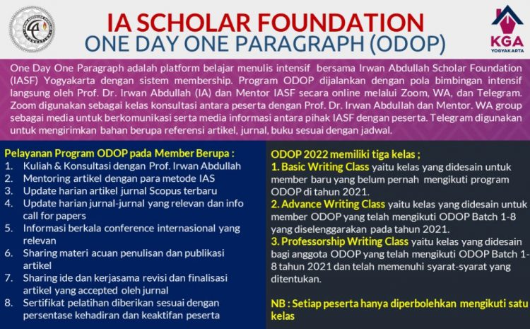 Program Pelatihan Menulis, One Day One Paragraph (ODOP)