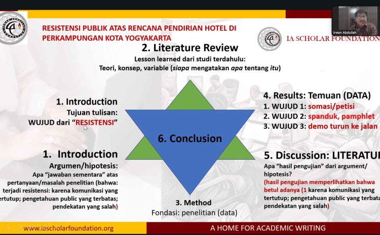  Terapkan konsep Powerful dalam suatu Topik Penelitian Karya Tulis Ilmiah, Prof. Dr. Irwan Abdullah memberikan materi pada kursus Pelatihan Online Mahasiswa